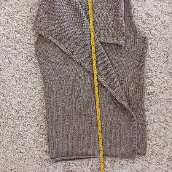 Cynthia Rowley Womens Sleeveless Cardigan Vest Size Medium Open Front Knit Beige - Picture 5 of 8